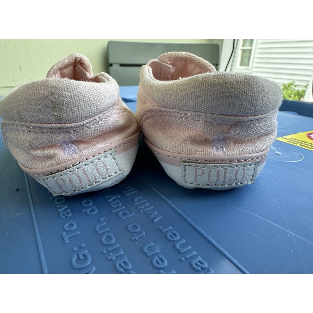 Ralph Lauren Girls‎ Pink Pony Slip On Shoes, Size 4 Infant - Picture 3 of 6